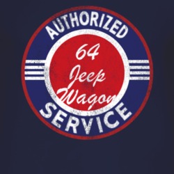 Authorized Service 1964 Willys Jeep Wagon Distressed Look Dark T Shirt