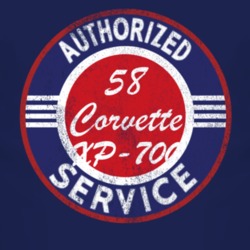Authorized Service 1958 Chevy Corvette XP-700 Distressed Look Dark T S
