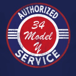 Authorized Service 1934 Model Y Distressed Look Dark T Shirt