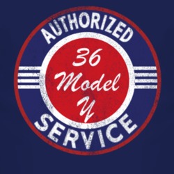 Authorized Service 1936 Model Y Distressed Look Dark T Shirt