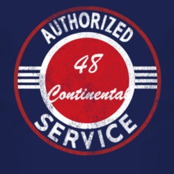 Authorized Service 1948 Lincoln Continental Distressed Look Dark T Shi