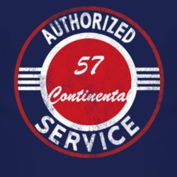 Authorized Service 1957 Lincoln Continental Distressed Look Dark T Shi