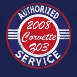 Authorized Service 2008 Chevy Corvette Z03 Distressed Look Dark T Shir