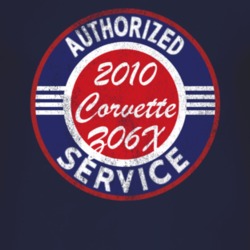 Authorized Service 2010 Chevy Corvette Z06X Distressed Look Dark T Shi