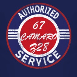 Authorized Service 1967 CHEVY CAMARO Z28 Distressed Look Dark T Shirt