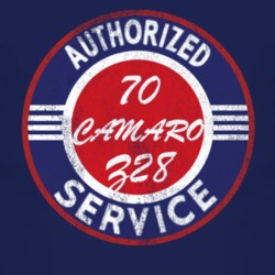 Authorized Service 1970 CHEVY CAMARO Z28 Distressed Look Dark T Shirt