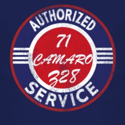 Authorized Service 1971 CHEVY CAMARO Z28 Distressed Look Dark T Shirt