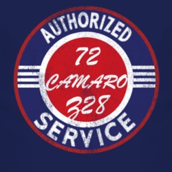 Authorized Service 1972 CHEVY CAMARO Z28 Distressed Look Dark T Shirt
