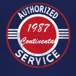 Authorized Service 1987 Lincoln Continental Distressed Look Dark T Shi