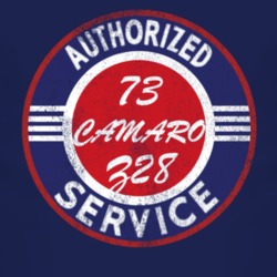 Authorized Service 1973 CHEVY CAMARO Z28 Distressed Look Dark T Shirt