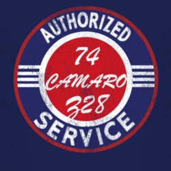 Authorized Service 1974 CHEVY CAMARO Z28 Distressed Look Dark T Shirt