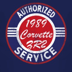 Authorized Service 1989 Chevy Corvette ZR2 Distressed Look Dark T Shir