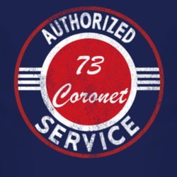 Authorized Service 1973 Dodge Coronet Distressed Look Dark T Shirt