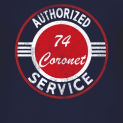 Authorized Service 1974 Dodge Coronet Distressed Look Dark T Shirt