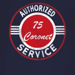 Authorized Service 1975 Dodge Coronet Distressed Look Dark T Shirt