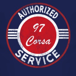 Authorized Service 1997 Chevy Corsa Distressed Look Dark T Shirt