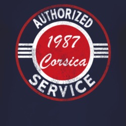 Authorized Service 1987 Chevy Corsica Distressed Look Dark T Shirt