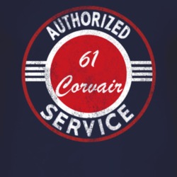 Authorized Service 1961 Chevy Corvair Distressed Look Dark T Shirt