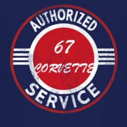 Authorized Service 1967 CHEVROLET CORVETTE Distressed Look Dark T Shir