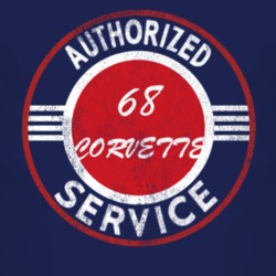 Authorized Service 1968 CHEVROLET CORVETTE Distressed Look Dark T Shir
