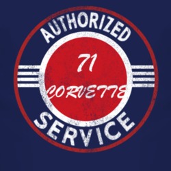 Authorized Service 1971 CHEVROLET CORVETTE Distressed Look Dark T Shir