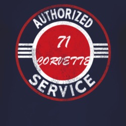 Authorized Service 1971 CHEVROLET CORVETTE Distressed Look Dark T Shir