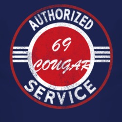 Authorized Service 1969 MERCURY COUGAR Distressed Look Dark T Shirt