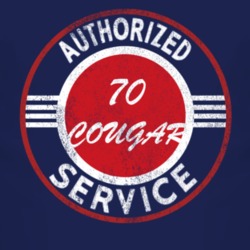 Authorized Service 1970 MERCURY COUGAR Distressed Look Dark T Shirt
