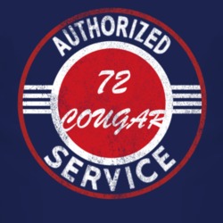 Authorized Service 1972 MERCURY COUGAR Distressed Look Dark T Shirt