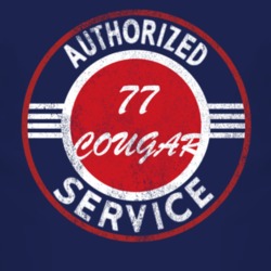 Authorized Service 1977 MERCURY COUGAR Distressed Look Dark T Shirt