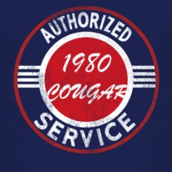 Authorized Service 1980 MERCURY COUGAR Distressed Look Dark T Shirt