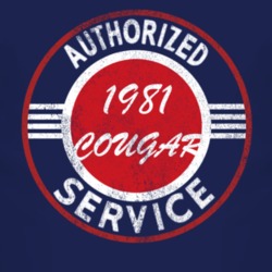Authorized Service 1981 MERCURY COUGAR Distressed Look Dark T Shirt