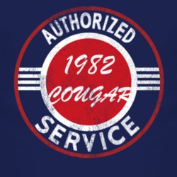 Authorized Service 1982 MERCURY COUGAR Distressed Look Dark T Shirt