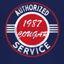 Authorized Service 1987 MERCURY COUGAR Distressed Look Dark T Shirt