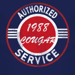 Authorized Service 1988 MERCURY COUGAR Distressed Look Dark T Shirt