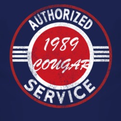 Authorized Service 1989 MERCURY COUGAR Distressed Look Dark T Shirt