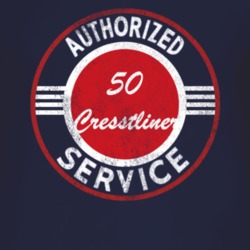 Authorized Service 1950 Cresstliner Distressed Look Dark T Shirt
