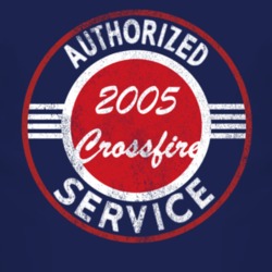 Authorized Service 2005 Chrysler Crossfire Distressed Look Dark T Shir
