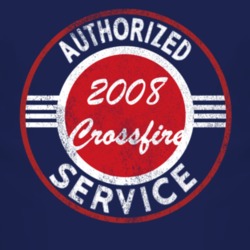 Authorized Service 2008 Chrysler Crossfire Distressed Look Dark T Shir