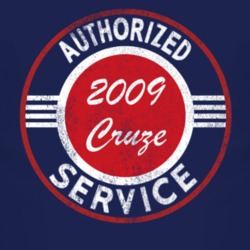 Authorized Service 2009 Chevy Cruze Distressed Look Dark T Shirt