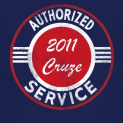 Authorized Service 2011 Chevy Cruze Distressed Look Dark T Shirt