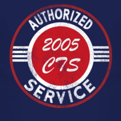 Authorized Service 2005 Cadillac CTS Distressed Look Dark T Shirt