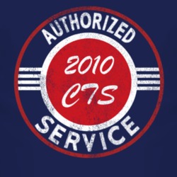 Authorized Service 2010 Cadillac CTS Distressed Look Dark T Shirt