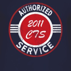 Authorized Service 2011 Cadillac CTS Distressed Look Dark T Shirt