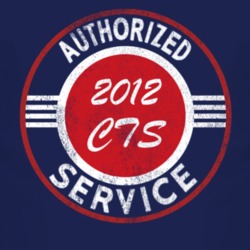 Authorized Service 2012 Cadillac CTS Distressed Look Dark T Shirt