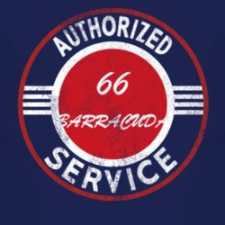 Authorized Service 1966 PLYMOUTH BARRACUDA Distressed Look Dark T Shir