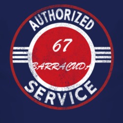 Authorized Service 1967 PLYMOUTH BARRACUDA Distressed Look Dark T Shir