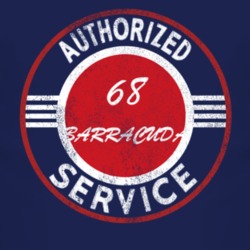 Authorized Service 1968 PLYMOUTH BARRACUDA Distressed Look Dark T Shir
