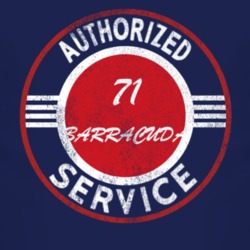 Authorized Service 1971 PLYMOUTH BARRACUDA Distressed Look Dark T Shir