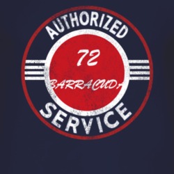Authorized Service 1972 PLYMOUTH BARRACUDA Distressed Look Dark T Shir